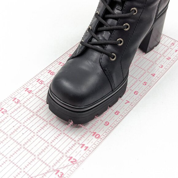 Jeffrey Campbell Hikes Black Leather Festival Platform Combat Boots size 9.5 - Picture 5 of 12